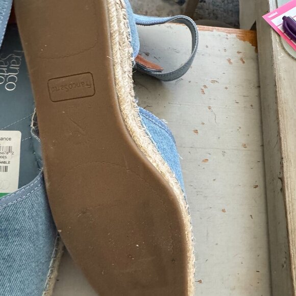 Franco Sarto Denim Espadrille Wedge Sandals – Size 9 - Picture 4 of 4